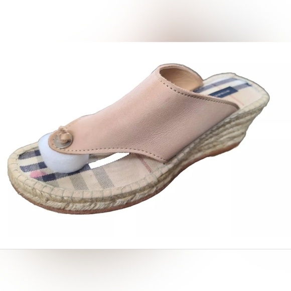 Burberry Tan Nova Check Wedge Sandal Espadrille EU 39 US 8 Summer Open toe Shoe - Picture 4 of 5